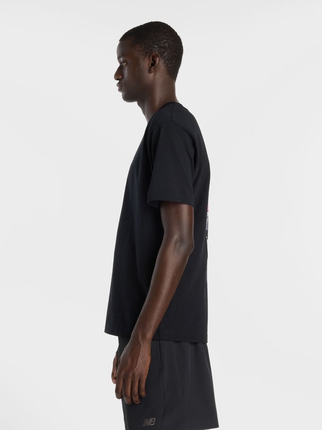 New Balance Black Printed Cotton T-Shirt - Image 3
