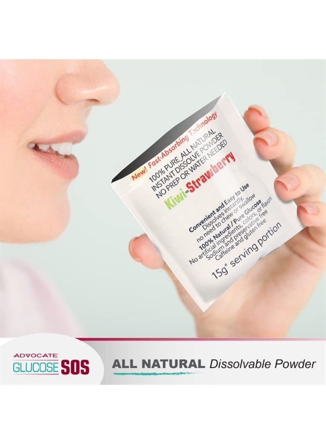 Glucose SOS مسحوق الجلوكوز - عبوات مسحوق طبيعي - سريع الامتصاص - يذوب على الفور - لا يحتاج إلى الماء - حلو وحامض - 12 عبوة - Image 4