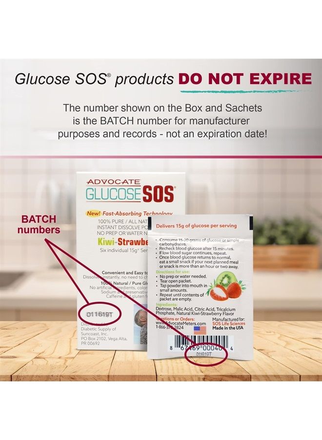 Glucose SOS مسحوق الجلوكوز - عبوات مسحوق طبيعي - سريع الامتصاص - يذوب على الفور - لا يحتاج إلى الماء - حلو وحامض - 12 عبوة - Image 3