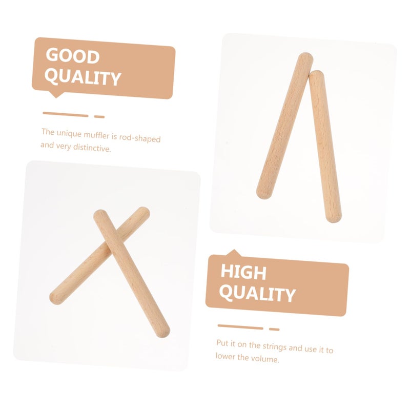 2Pcs Erhu Mutes Long Beech Wood Sound Dampeners Reduce Volume for Python Skin Bridges - Image 5