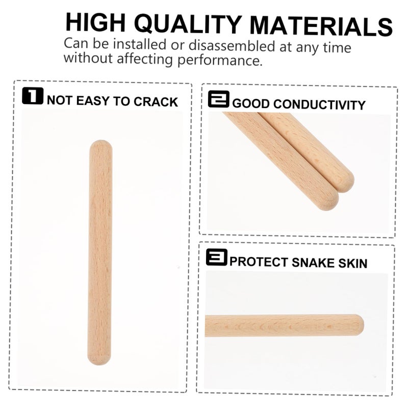 2Pcs Erhu Mutes Long Beech Wood Sound Dampeners Reduce Volume for Python Skin Bridges - Image 3