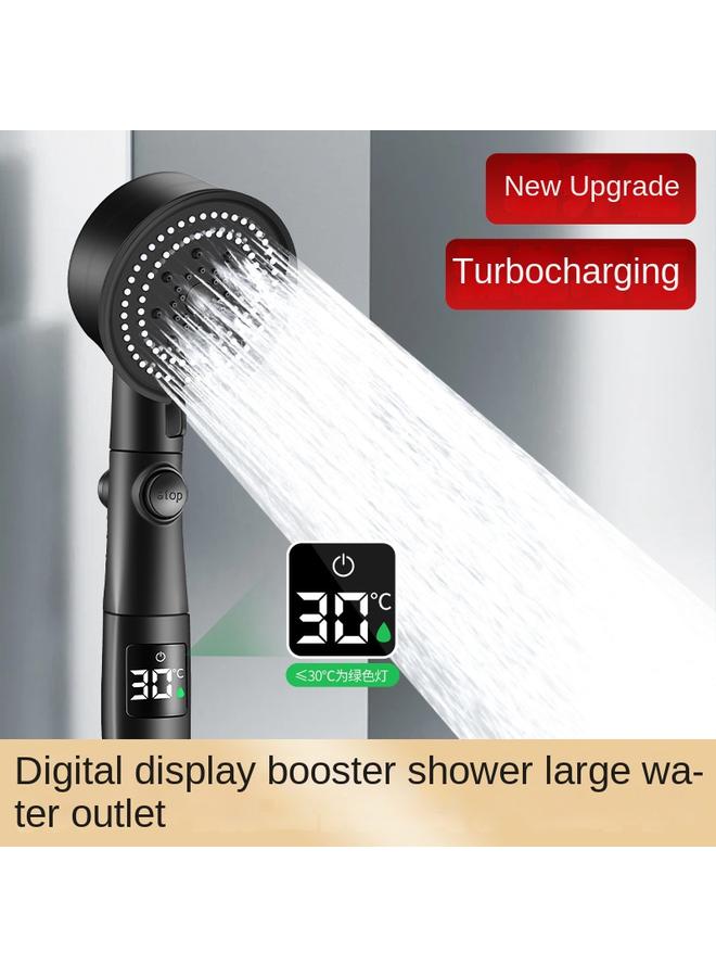 Bluejw Cross-border New 38-degree Water Stop Temperature Display Digital Display Shower Temperature Control Small Man Waist Shower Head Pressurized Shower Head - Image 2