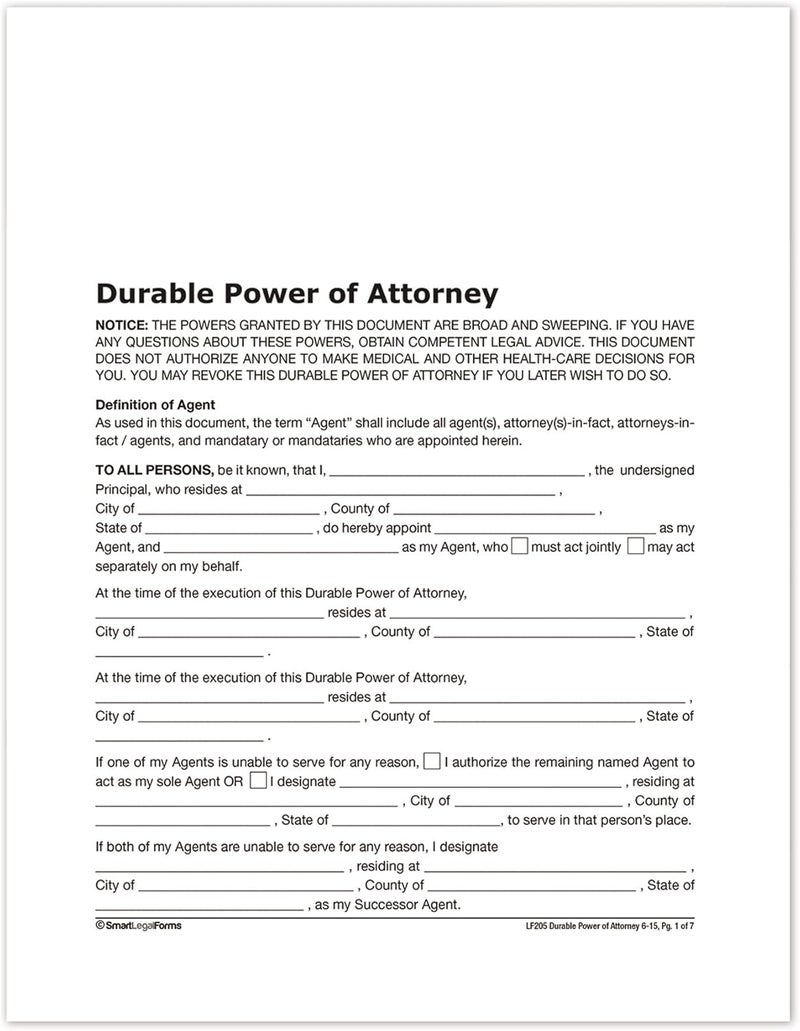 ADAMS Durable Power of Attorney, Forms and Instructions (LF205), White - Image 2