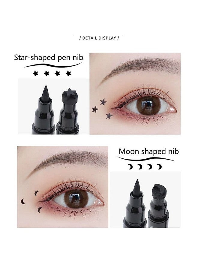 QUEMISS 2-in-1 Stamp Eyeliner Pen 4 PCS Waterproof Eyeliner, Smudge-Proof Winged Liner Stamps for Beginners, Quick & Precise Cat Eye Makeup Suitable for the Pursuit of Delicate of Women - Image 5