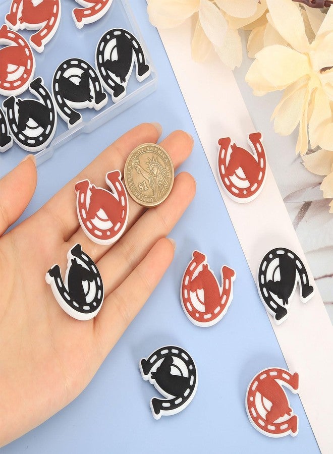 CHGCRAFT 16Pcs 2Colors Horseshoe Silicone Beads Horse Silicone Loose Spacer Beads for DIY Necklace Bracelet Earrings Keychain Crafts Jewelry Making - Image 3