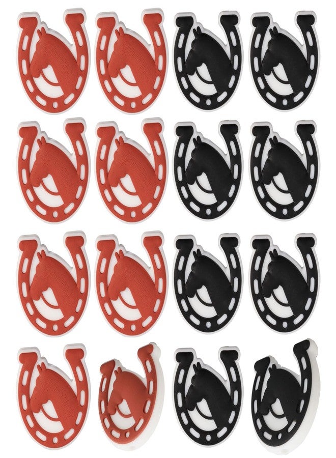CHGCRAFT 16Pcs 2Colors Horseshoe Silicone Beads Horse Silicone Loose Spacer Beads for DIY Necklace Bracelet Earrings Keychain Crafts Jewelry Making - Image 1