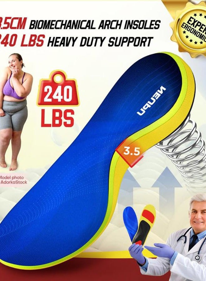 NEUPU نعل لداء الفاسيتي Plantar Fasciitis 240+ رطل للرجال والنساء، نعل مريح من فوم الذاكرة 100% مع دعم قوس مرتفع لتخفيف الألم وامتصاص الصدمات - Image 4