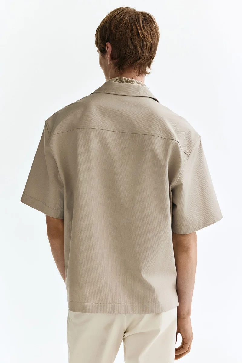 H&M  Relaxed Fit Textured resort shirt for Men | Best Price UAE