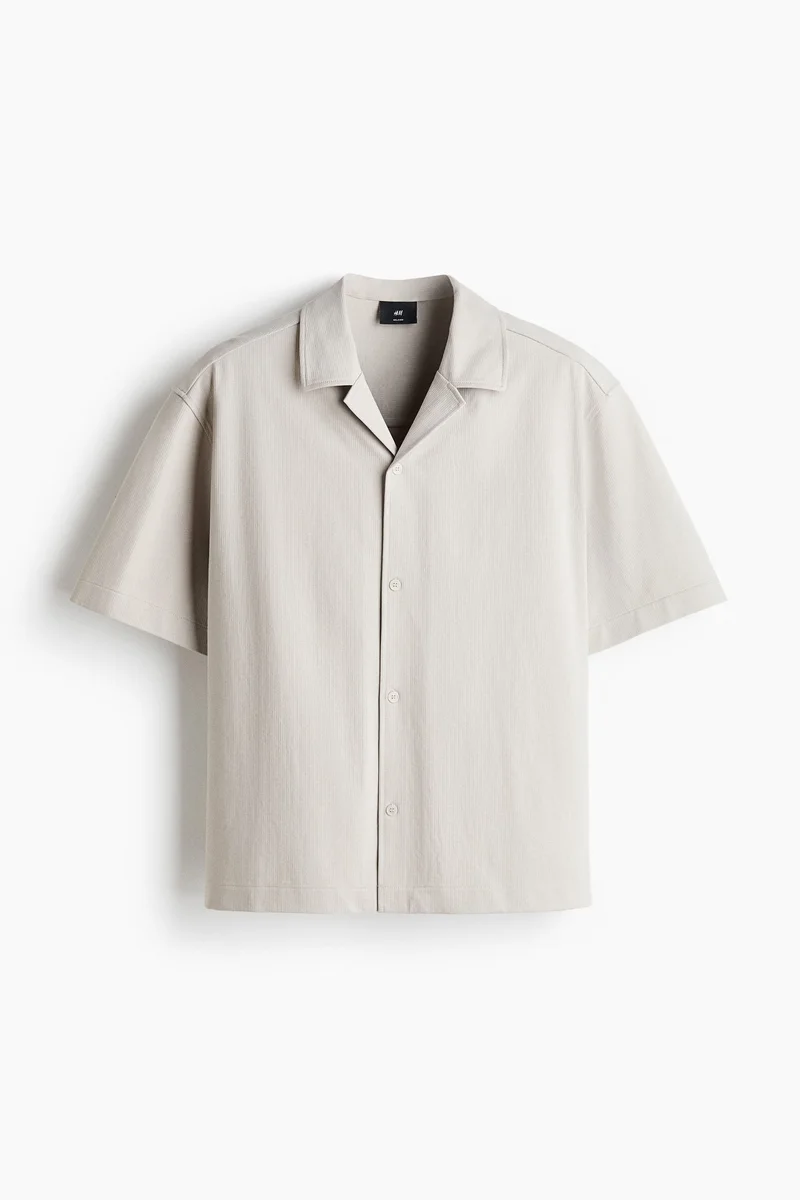 H&M  Relaxed Fit Textured resort shirt for Men | Best Price UAE