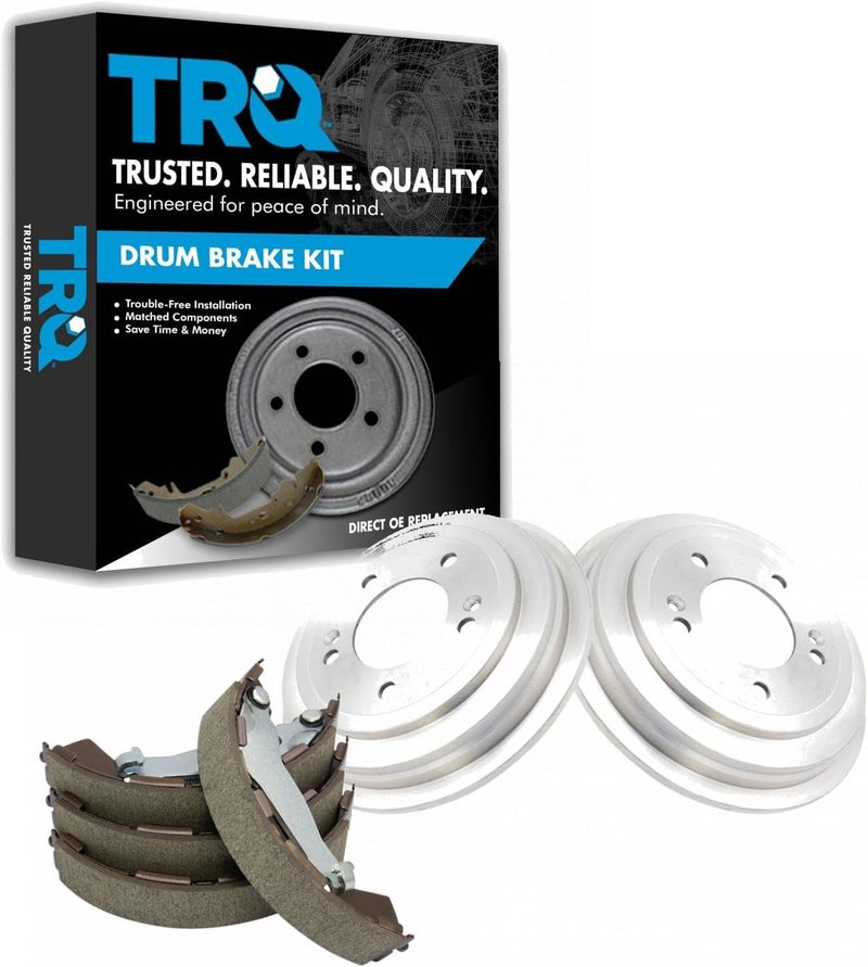 TRQ Rear Brake Shoe & Drum Kit Compatible with Hyundai Elantra Venue - Image 1