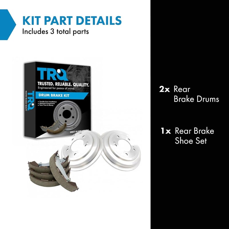 TRQ Rear Brake Shoe & Drum Kit Compatible with Hyundai Elantra Venue - Image 2