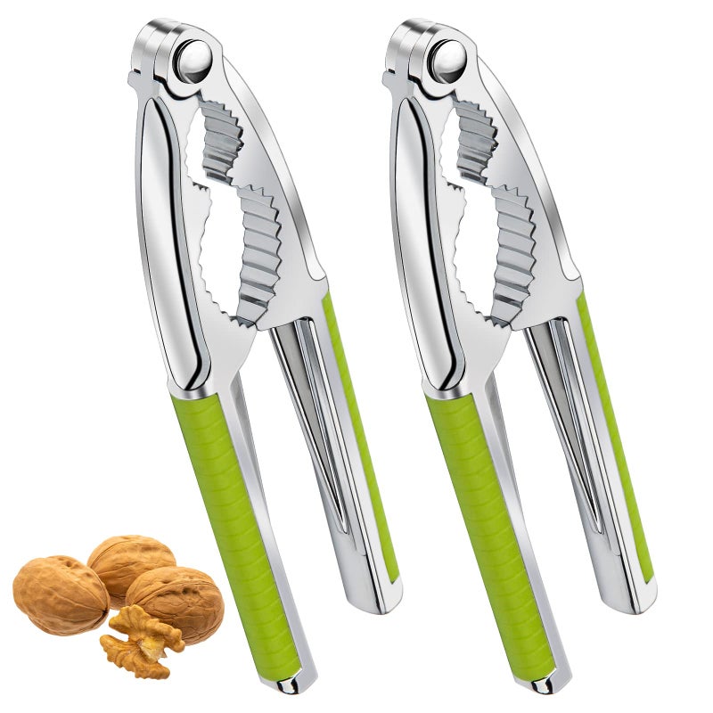 2 Pack Walnut Cracker Tools Windspeed Heavy Duty Nut Crackers for Walnuts Pistachio Stainless Steel Walnut Cracker Opener Tool with NonSlip Handle