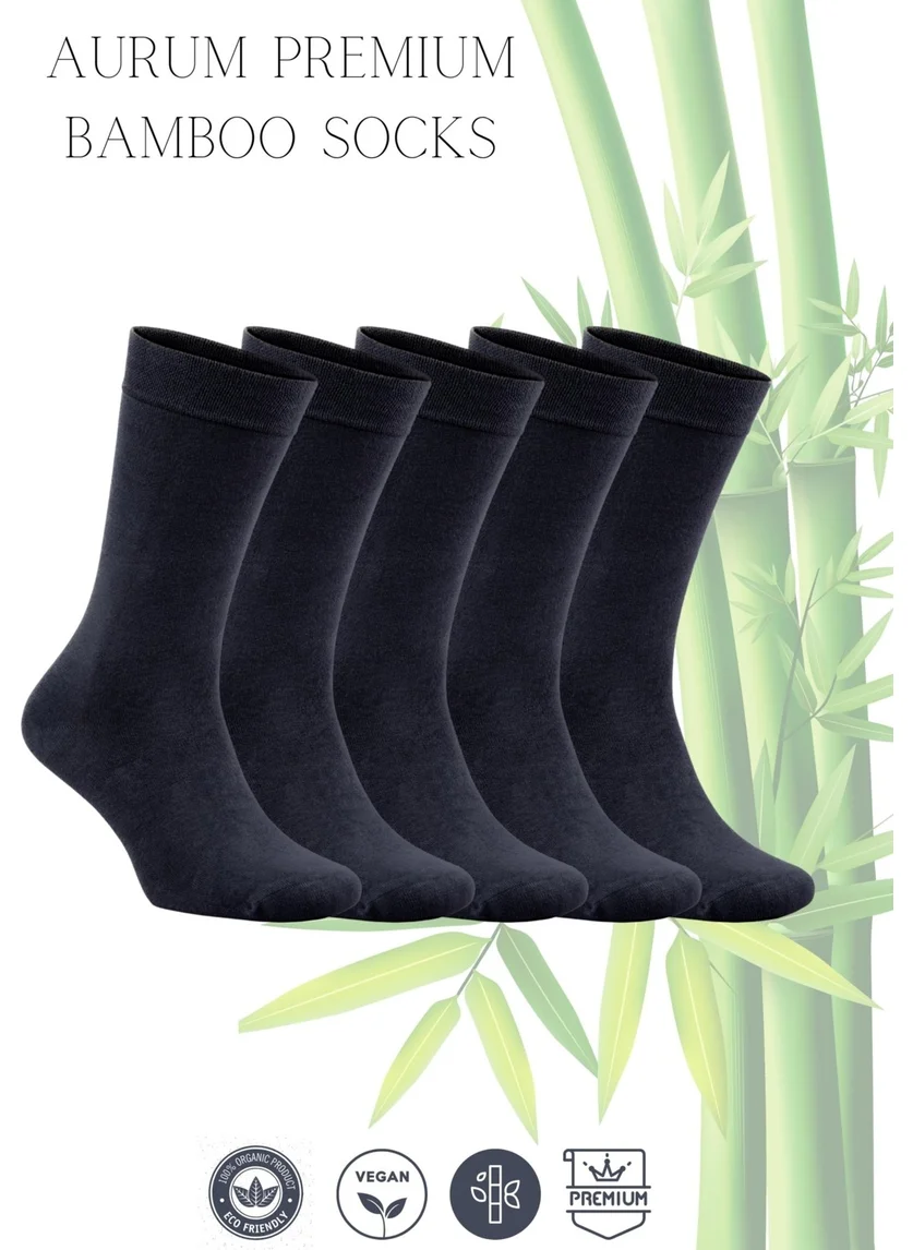 اورومي Men's 5-Piece Premium Bamboo Socks Seamless - Smoked