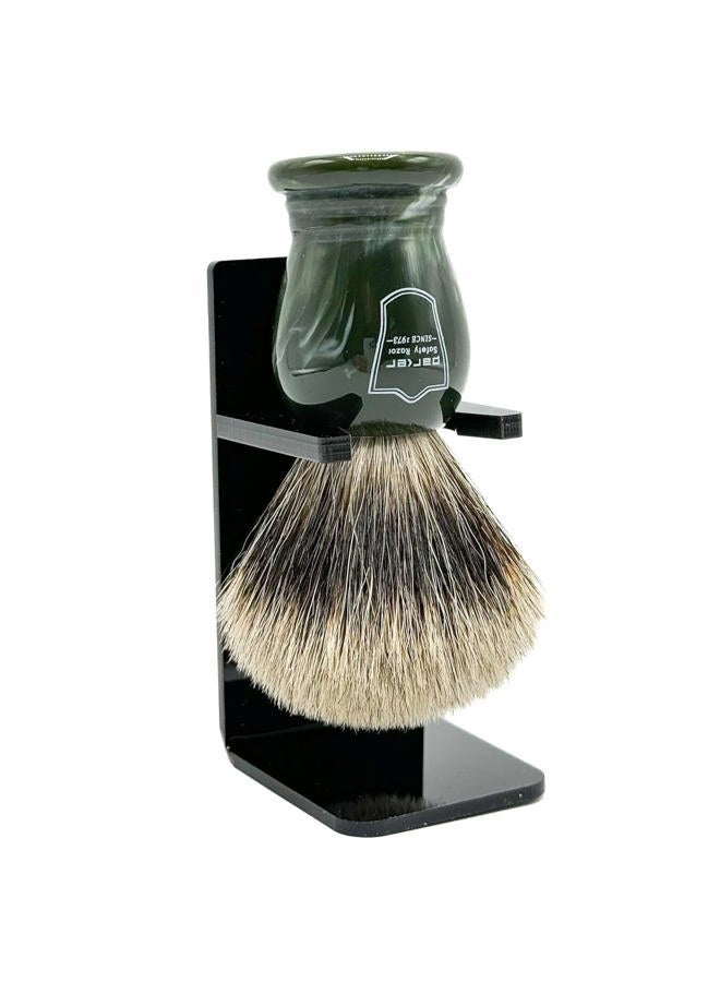 Parker Safety Razor Parker King Size Pure Badger Bristle Shaving Brush – Brush Stand Included - Overszied 24mm 3-Band-Badger Brush Knot - Generates a Giant Lather - Image 2