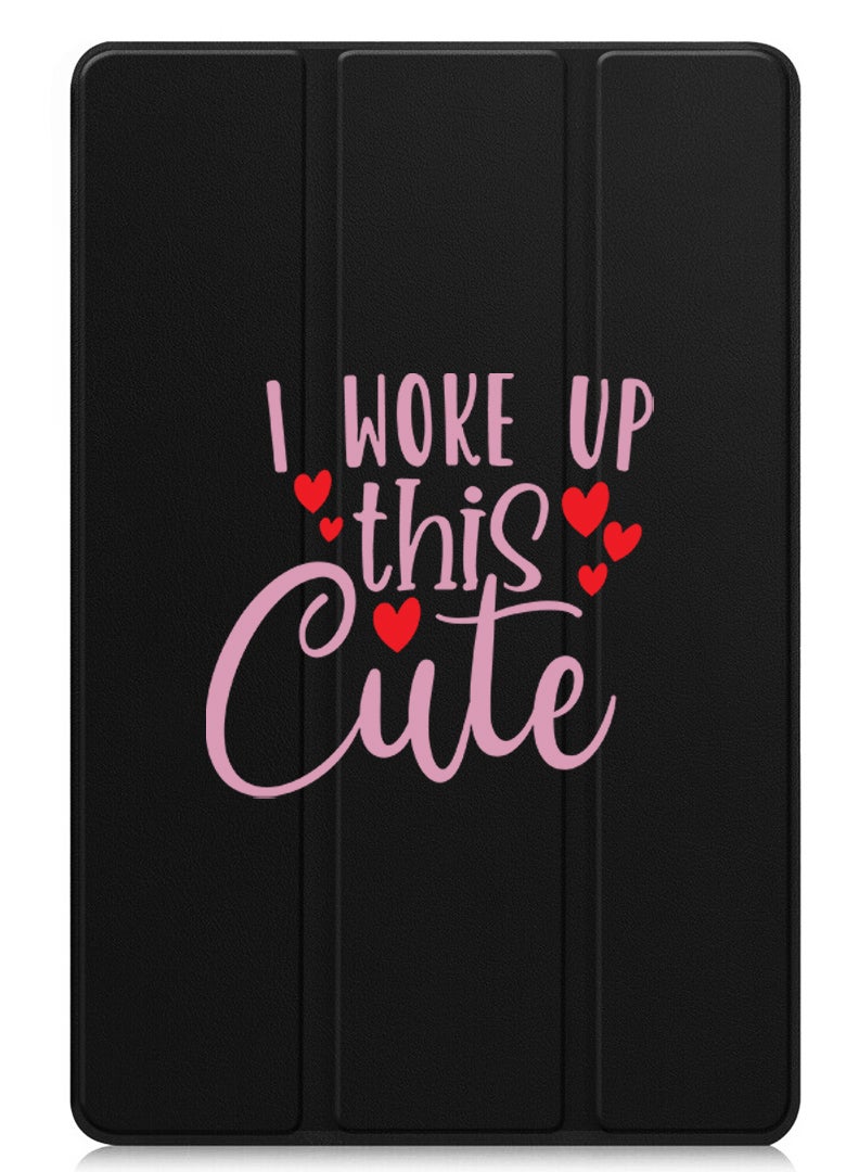 Theodor Protective Flip Case For Lenovo Xiaoxin Pad (2024) With Trifold Stand Auto Wake Sleep Shockproof Cover i woke up this cute - Image 1