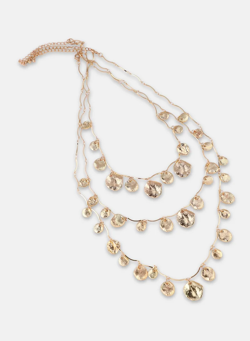 SOHI  Hammered Leaf Necklace Earrings for Women | Best Price UAE