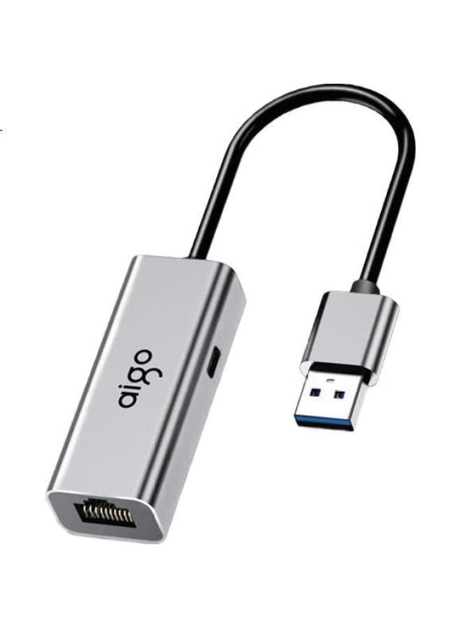 aigo Usb To Rj45 Gigabit Ethernet Adapter, Network Cable Converter, Laptop Docking Station, Compatible With Lenovo, Xiaomi, Huawei, Apple, R02A (Metal) - Image 1