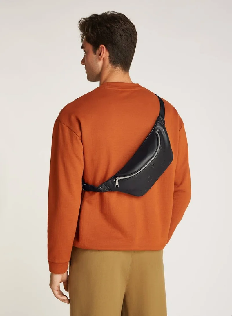 Calvin Klein Jeans Men's All Over Print Waistbag, Black - faux leather