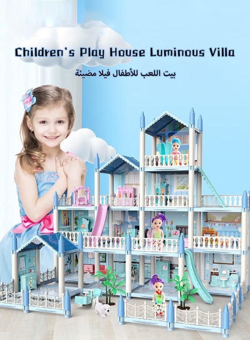 XiuWoo DollHouse Toys,Large Size Castle Doll House with Decorations,Accessories and Furniture,DIY Construction Building Blocks Toys,Gifts for Kids - Image 2