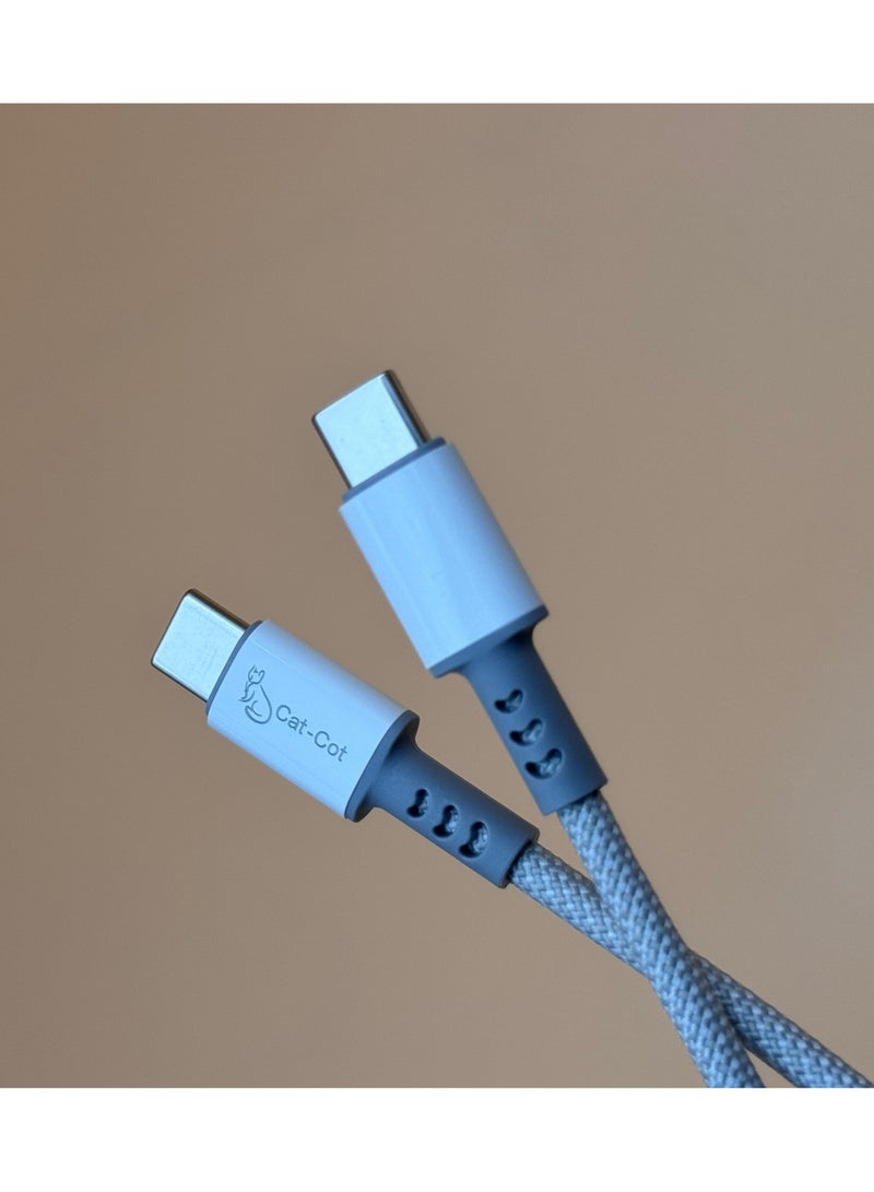 Cat - Cot كابل Cat-Cot USB-C إلى USB-C 3.0A للشحن السريع ونقل البيانات – كابل سلكي سائل سيليكون بطول 1.5م (CC03) - Image 2