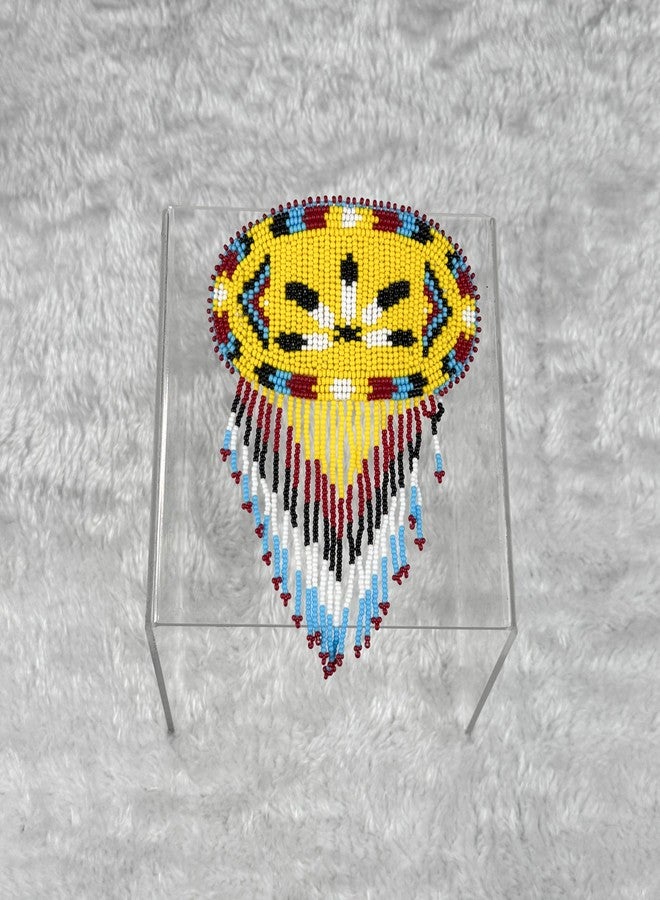 La vivia Handmade Beaded Hair Barrette,Native American Style Seed Bead Hair Clip,Yellow Feather Beaded Fringe Hair Band for Women.47/1 - Image 2