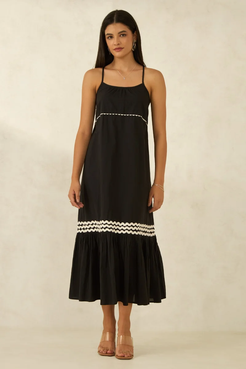 Virgio Virgio Emery Black Strappy Dress