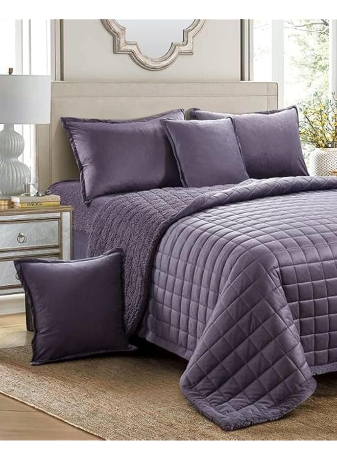 erorex Soft Cozy Velvet Sherpa Fleece Reversible Winter Comforter Set Size 220 - Image 2