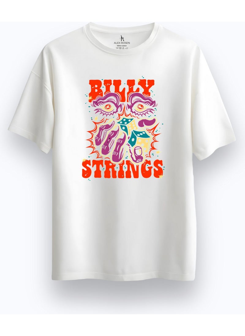 Alex Rosen Oversize Crew Neck Printed Short Sleeve White T-Shirt  - Image 1