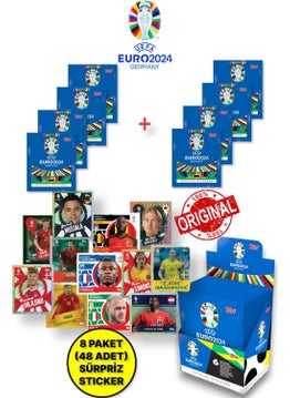 Toyfest Germany Euro 2024 European Championship Match Attax - 8 Football Player Sticker Package (48 Stickers)  - Image 1