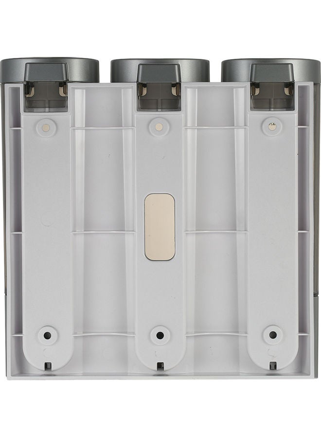 NIBEMINENT Wall Mounted Three Chamber Shampoo Box Silver/Clear 20.5 x 6.5 20.4cm - Image 2