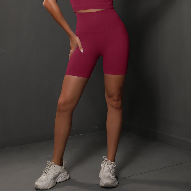 Women's Seamless Knit Yoga Shorts 3-Inch Breathable Solid - Image 2