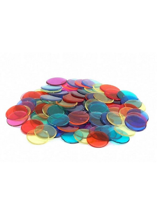 Hygloss Products Inc 100Pk Chipsplastic Color Bingo Supplies Discs For Counting Game Tokens Markerstranslucent 7/8" Diameter 100 Pcs - Image 1