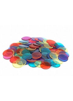 Hygloss Products Inc 100Pk Chipsplastic Color Bingo Supplies Discs For Counting Game Tokens Markerstranslucent 7/8" Diameter 100 Pcs  - Image 2
