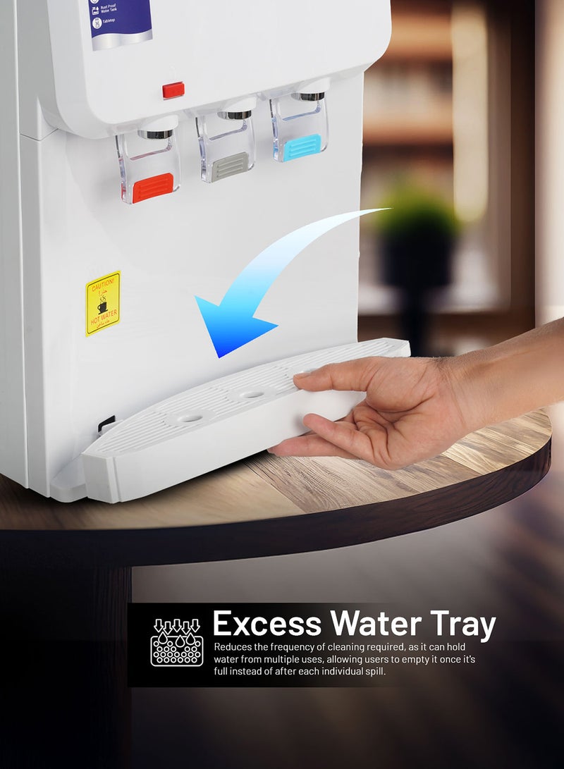 AFRA Table Top Water Dispenser, 550W Heating Power & 90W Cooling Power, Dry Protection, Double Thermostat, Rust Proof Water Tank, 2L /Hr Fast Cooling, Cold Water, 2-Year Warranty - Image 2