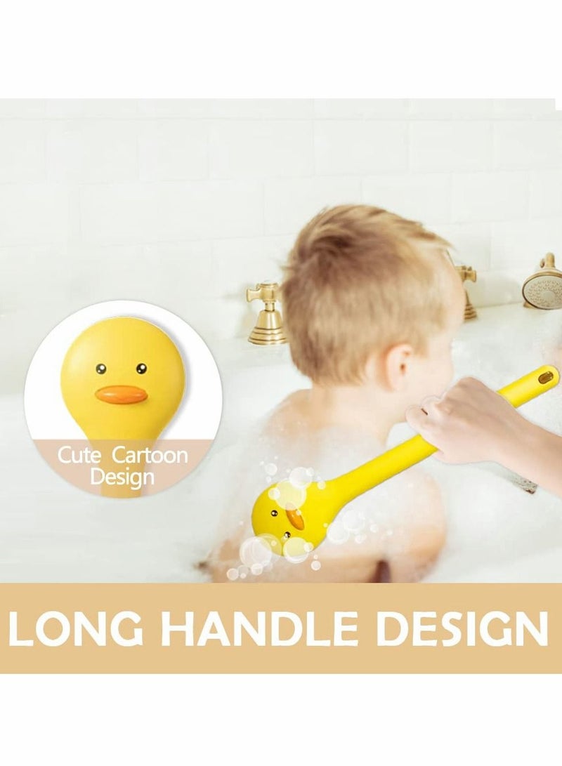 Little Yellow Eagle Bath Brush, Softer bristles, Long Handle, Suitable for Children Aged 3-12, Cleaning Sweat Stains and Beauty Bath, Wet or Dry Brush (14 inch, Lemon Yellow) - Image 3