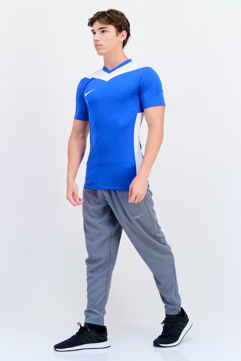 Nike Men Slim Fit Short Sleeve Training Jersey, Blue  - Image 4