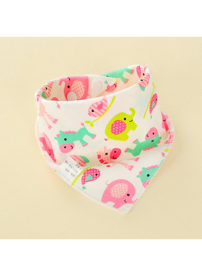 Baby's Towel Baby's Pure Cotton Triangle Towel Double Layer Cartoon Printed Baby's Triangle Towel Children's Bib