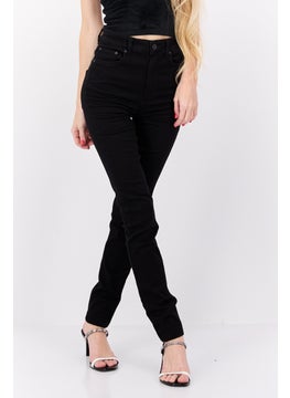 Weekday Women Skinny Fit High Rise Straight Leg Stretch Jeans, Black  - Image 1