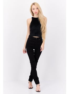 Weekday Women Skinny Fit High Rise Straight Leg Stretch Jeans, Black  - Image 4