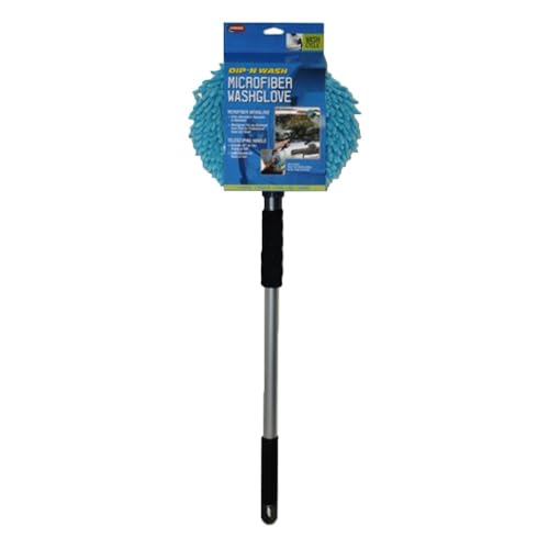 Carrand 93210 Long Chenille Microfiber Wash Mop with 48" Extension Pole , Black - Image 1