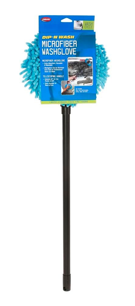 Carrand 93210 Long Chenille Microfiber Wash Mop with 48" Extension Pole , Black - Image 5