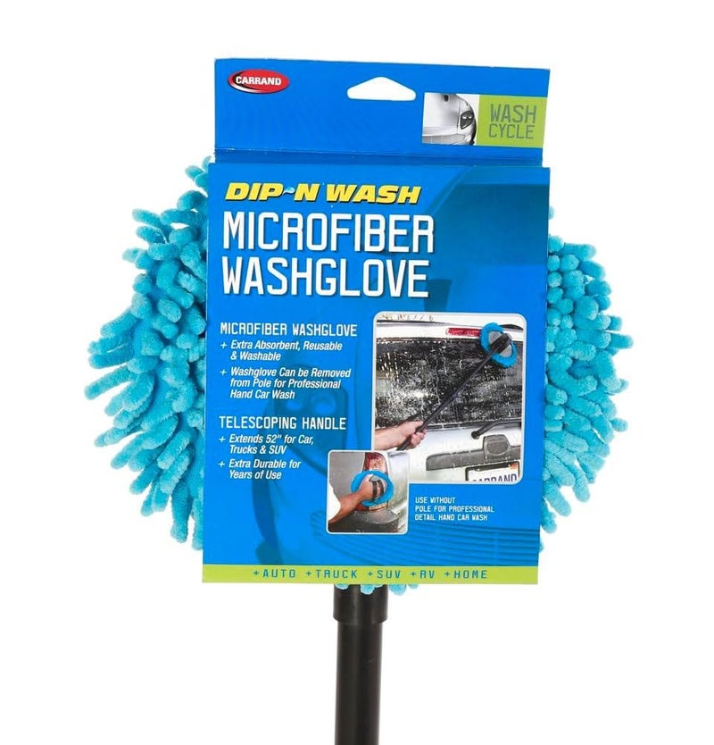 Carrand 93210 Long Chenille Microfiber Wash Mop with 48" Extension Pole , Black - Image 4