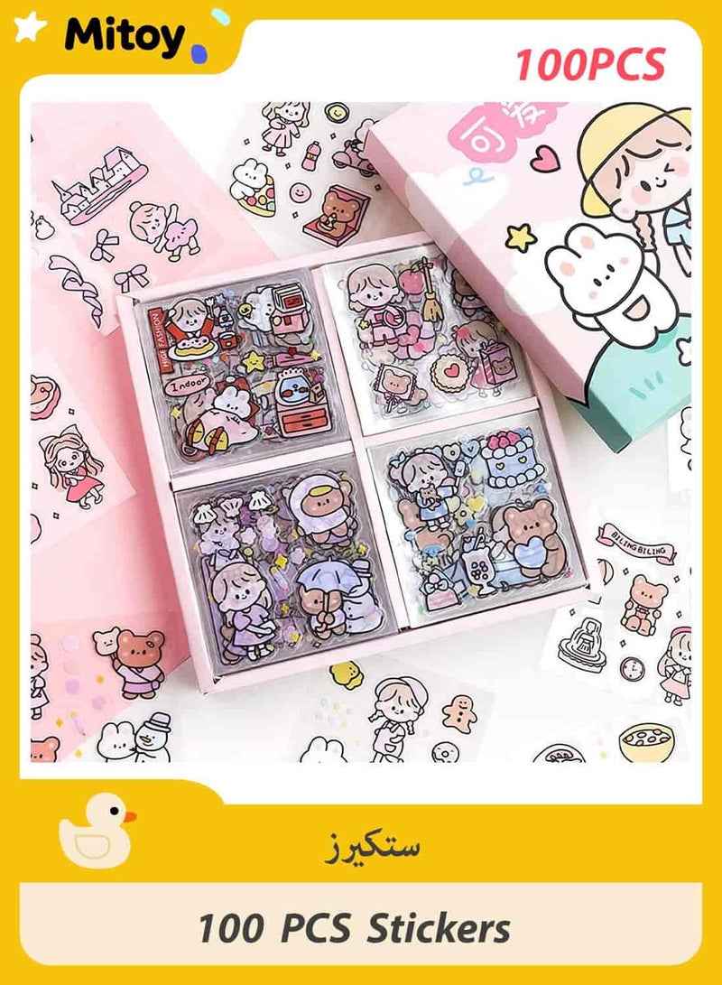 ميتوي 100 قطعة من ملصقات الكرتون للماء - Image 1