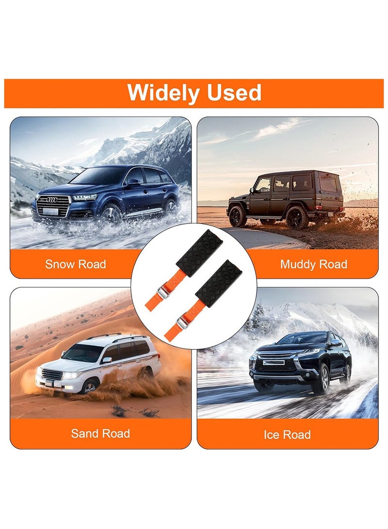 Set of 2 Rubber Strap for Off Road Car Tire Pulling on Snow Mud Sand