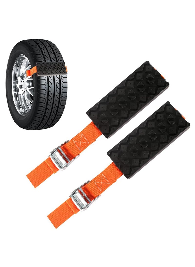 Set of 2 Rubber Strap for Off Road Car Tire Pulling on Snow Mud Sand