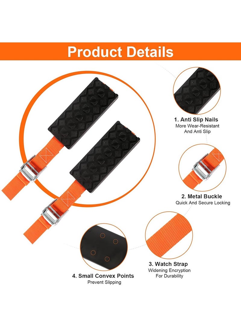 Set of 2 Rubber Strap for Off Road Car Tire Pulling on Snow Mud Sand