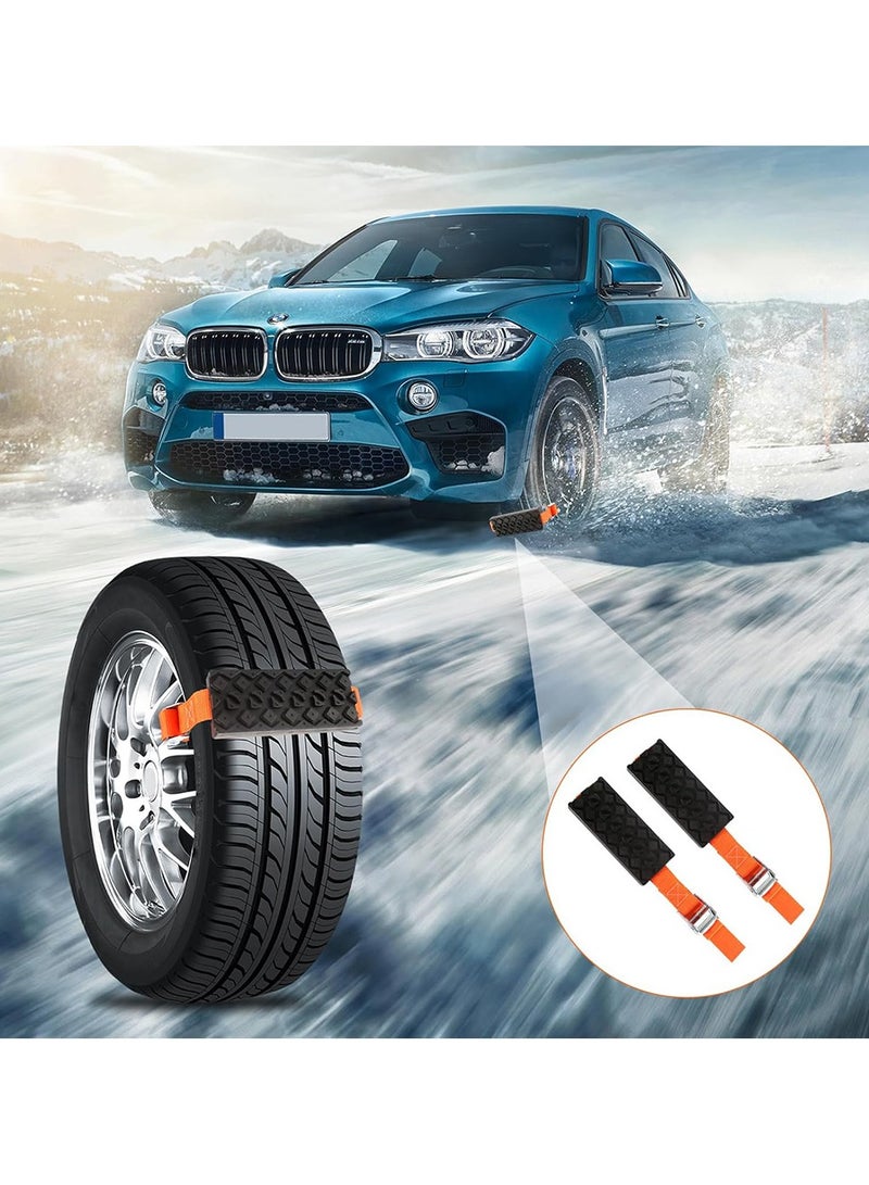 Set of 2 Rubber Strap for Off Road Car Tire Pulling on Snow Mud Sand