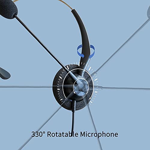 daily headset DailyHeadset RJ9 Corded Headset for Analog Phones Aastra Nortel Polycom Digium ShoreTel NEC Telephones - Image 2