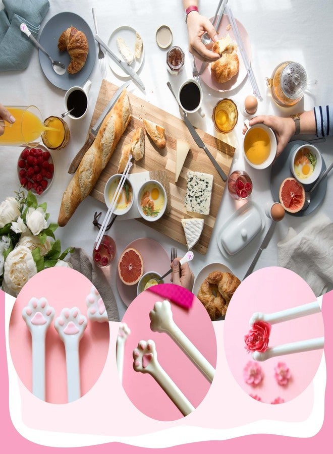 Xorim Adorable Cat Paw Chopsticks & Spoon Set - 2 Pairs Non-Slip Cat Chopsticks Paw + 2 Pairs Cat claw spoon for Suitable for girlfriends and cat lovers - Image 5