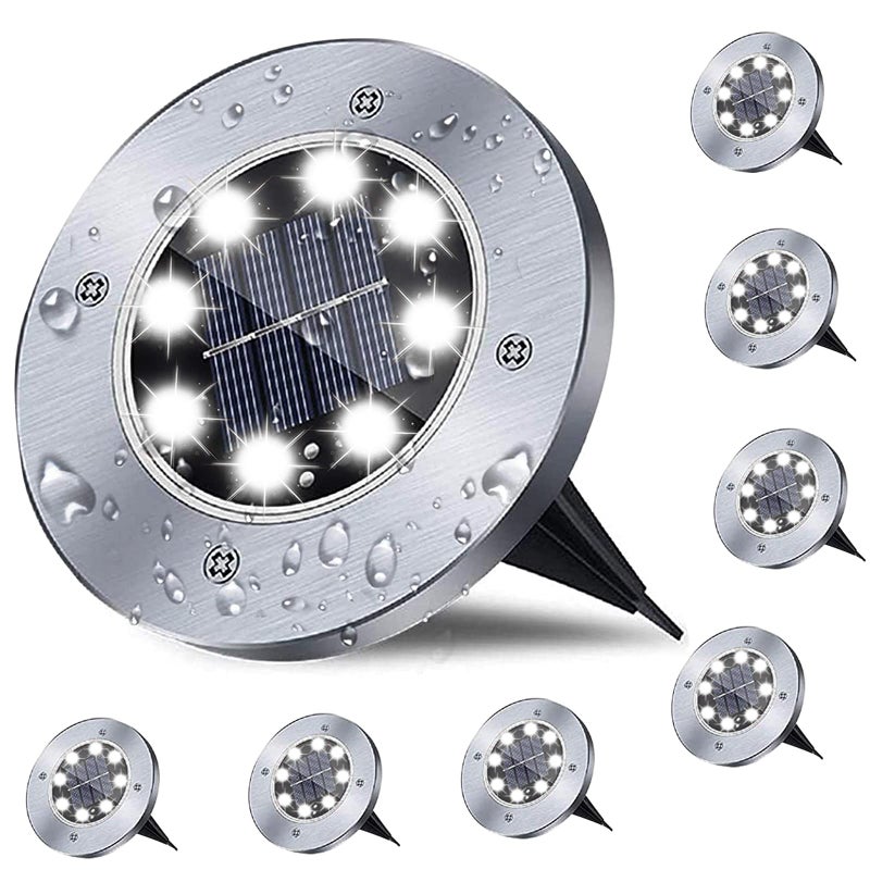 Rayolon Solar Ground Light Waterproof Solar Garden Lights Upgraded Outdoor Garden Waterproof Bright inGround Light Landscape Lights for PathwayYardDeckLawnPatioWalkway 8 Pack White Lights